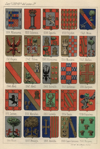 纹章，西班牙纹章，19世纪图片下载