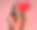 女人，纸心和微笑在工作室肖像化妆，美丽或浪漫的红色背景标志。快乐的女孩，时尚模特或纸板表情符号的爱，化妆品或快乐的情人节约会图片下载