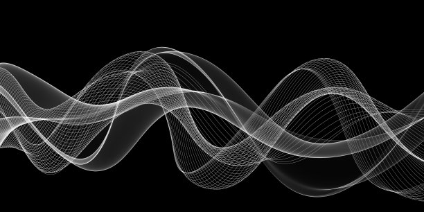 黑色背景上的抽象灰波图片下载