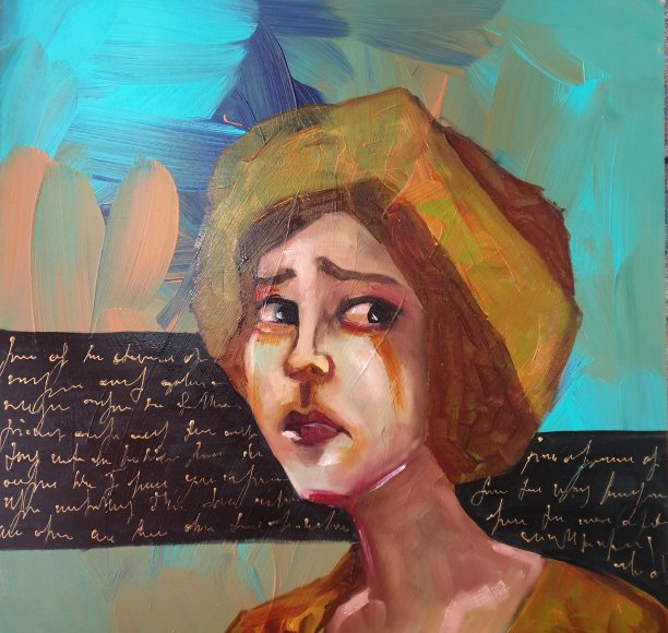 抽象女性油画肖像图片下载