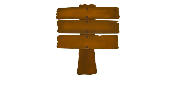 木制的路标。木地板护罩。插图。箭头指向。悬链。白色背景图片下载