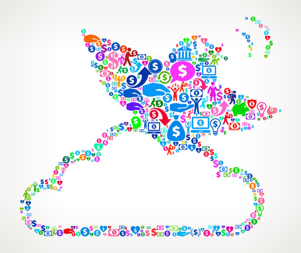 通信云计算金钱矢量图标模式图片下载