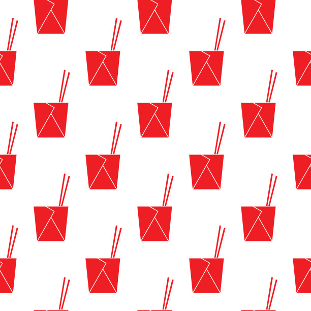 红色中国取出盒无缝图案图片下载