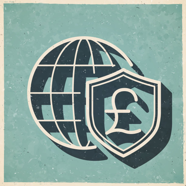 用地球仪敲击盾牌。图标复古复古风格-旧纹理纸图片下载