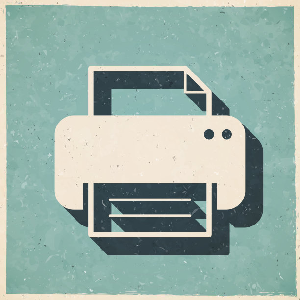打印机。图标复古复古风格-旧纹理纸图片下载