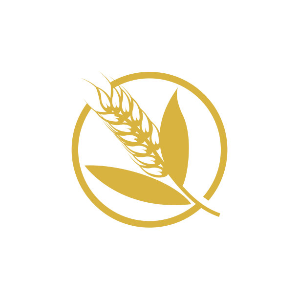 小麦标志，简单的农民花园设计，矢量模板剪影插图图片下载