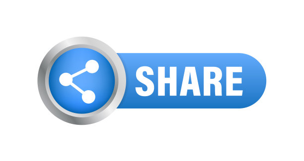 圆形共享按钮。分享的迹象。关键。按钮。请点击这里。光滑的按钮。UI UX，网站。矢量图图片下载