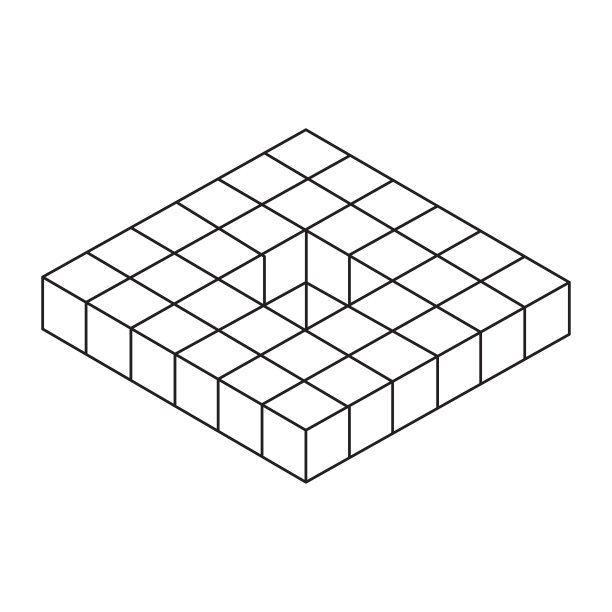 等长立方体三维形状。多维数据集图标。在时尚设计矢量。矢量插图在白色的背景图片下载