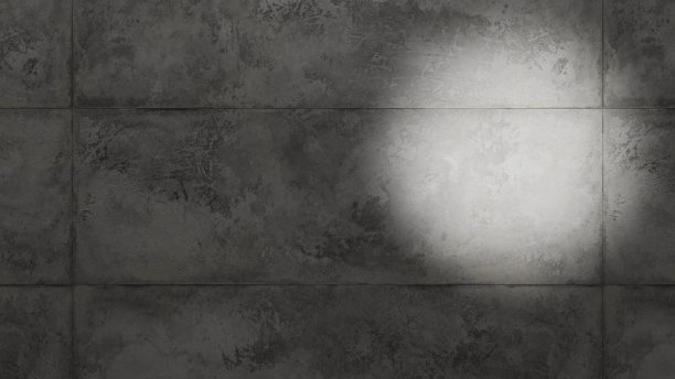 浇混凝土墙，手电筒点。逼真的3D渲染。插图。图片下载