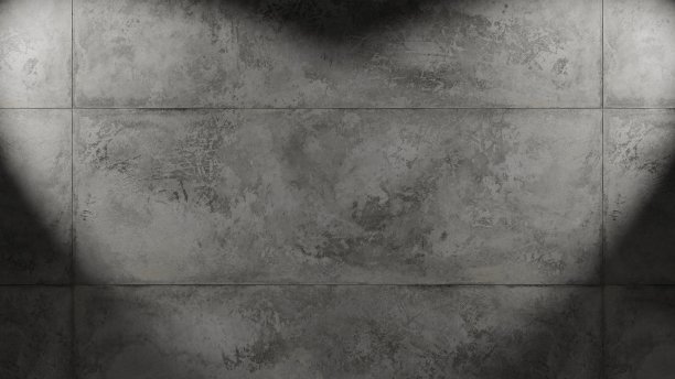 浇混凝土墙，聚光灯。逼真的3D渲染。插图。图片下载