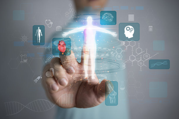 人对模糊背景采用数字x射线人体全息扫描投影3D渲染。图片下载