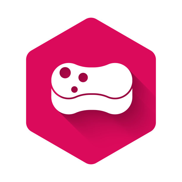 白色海绵图标孤立与长影子缕图片下载