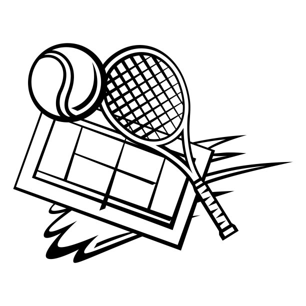 带有网球标志的会徽或运动俱乐部标签图片下载
