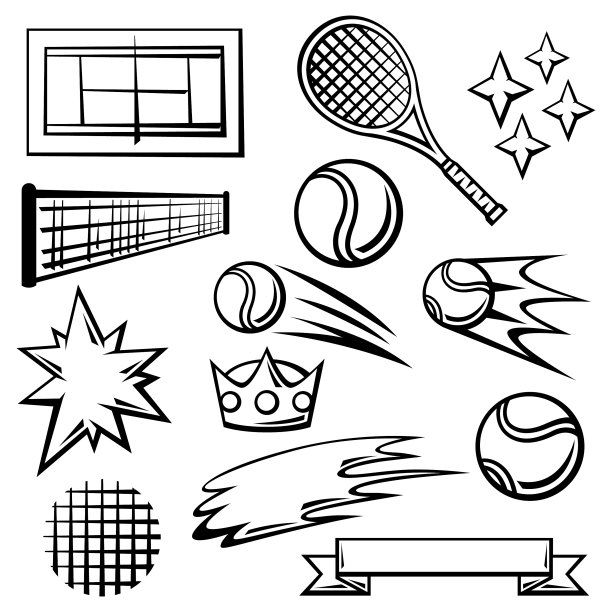 一套网球标志运动俱乐部图片下载