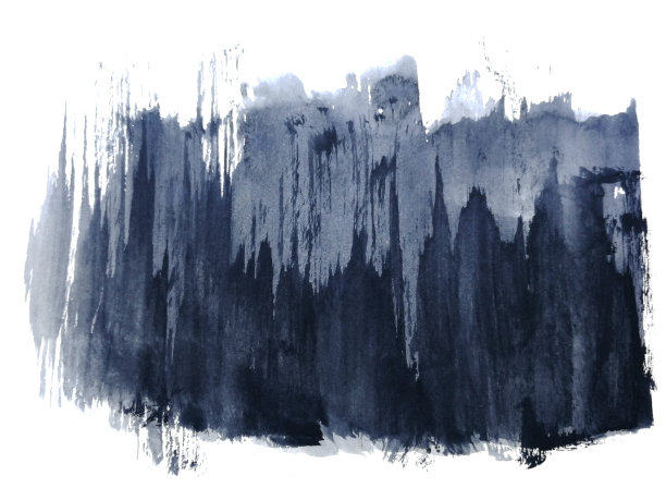 水彩画黑色亚洲毛笔抽象手绘。图片下载