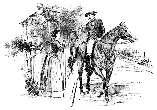 浪漫的情侣调情，男人骑马图片下载