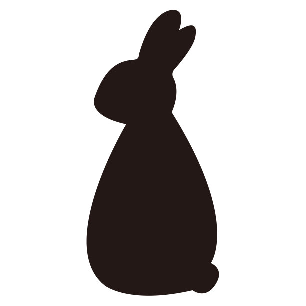 兔子剪影从后面，矢量材料图片下载