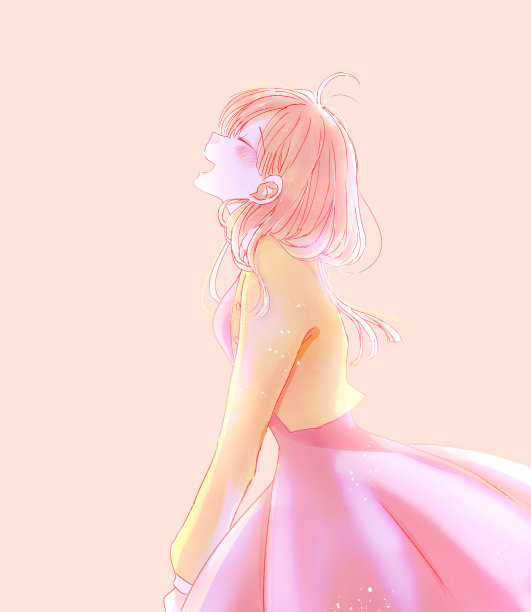 一个可爱的女人开心地微笑的插图图片下载