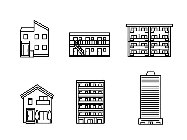 各种简单的房屋图标图片下载