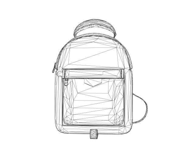 学校背包的线框图。黑白帆布包。前视图旅行袋。矢量插图。教育和工作-学校和办公用品-黑色背包孤立在白色背景。3D。图片下载