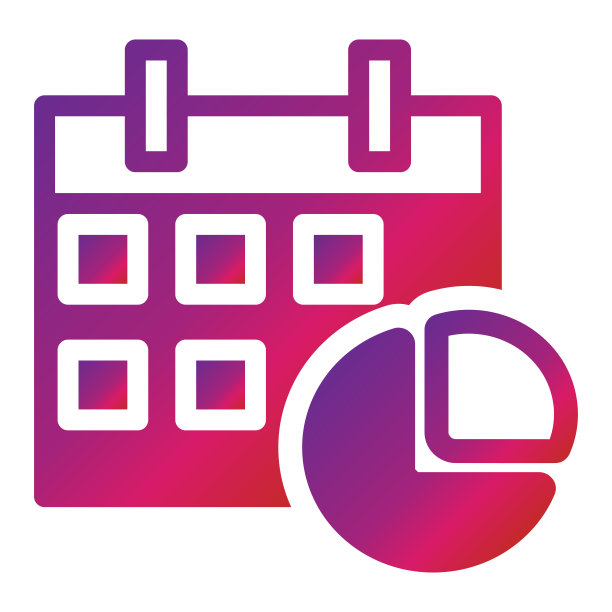 渐变风格的日历图标孤立的白色背景图片下载