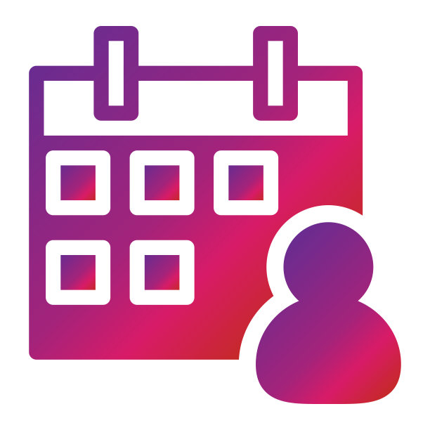 渐变风格的日历图标孤立的白色背景图片下载