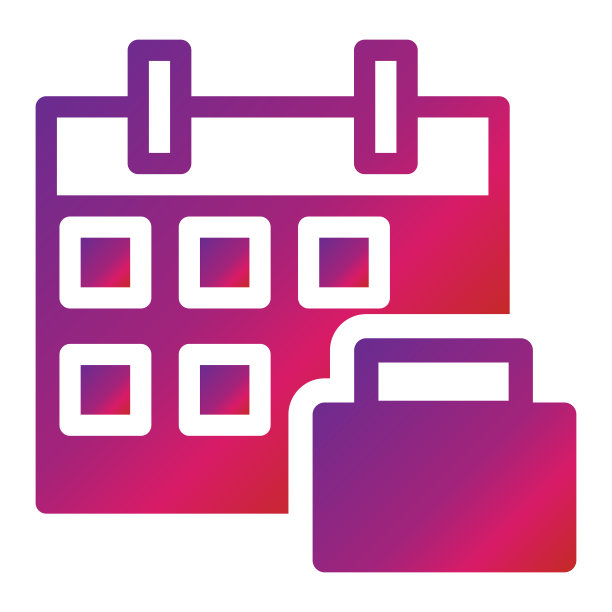 渐变风格的日历图标孤立的白色背景图片下载