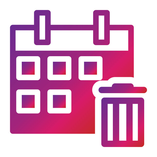 渐变风格的日历图标孤立的白色背景图片下载