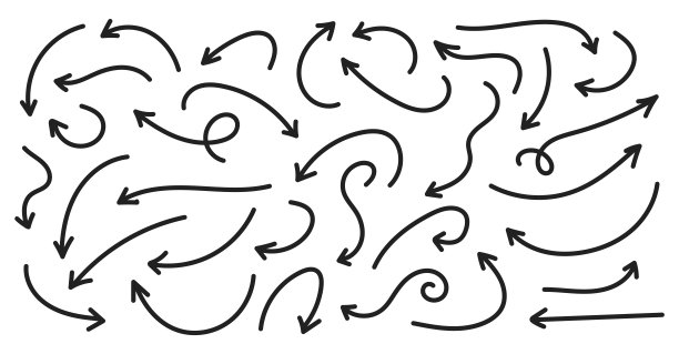 手绘箭头集合设置简单的平面箭头孤立在白色背景上。箭头标记图标和箭头油漆。股票向量。EPS10。图片下载