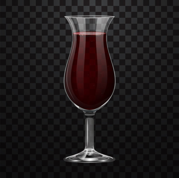 现实的红色鸡尾酒杯隔离在透明的背景图片下载