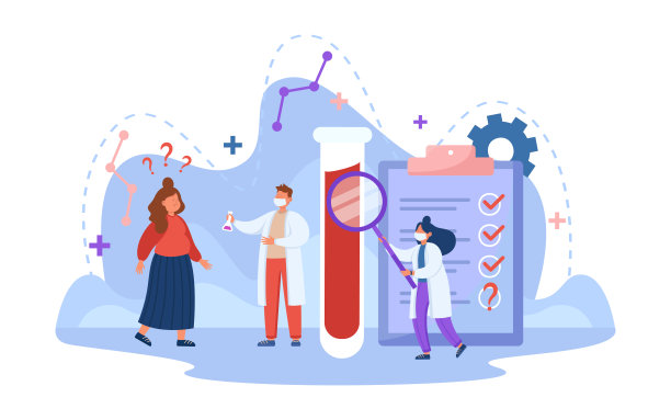 孕妇进行血液检查矢量图图片下载