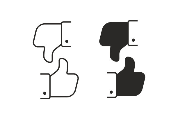 大拇指向上和向下。喜欢图标和不喜欢图标图片下载