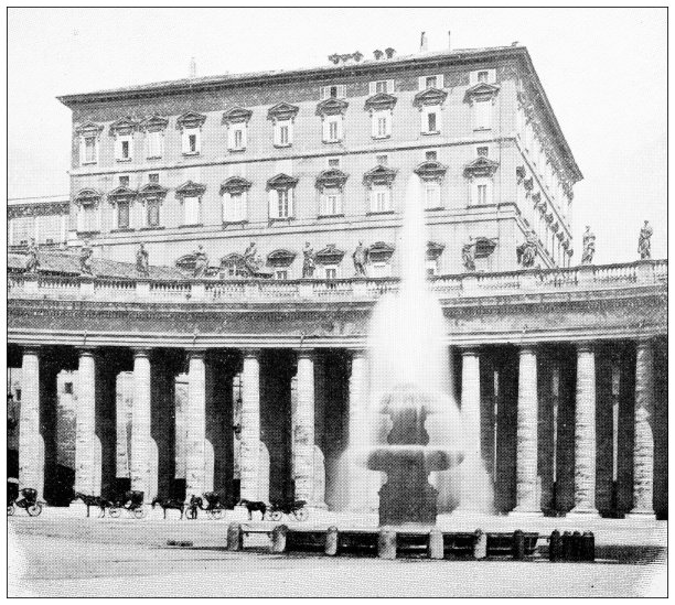 罗马的古董旅行照片:圣彼得广场和长方形教堂图片下载