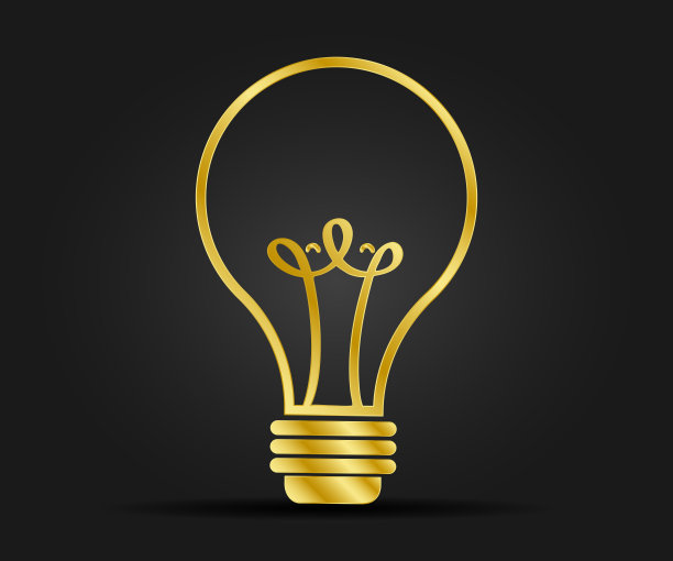 金色的灯图标。图片下载