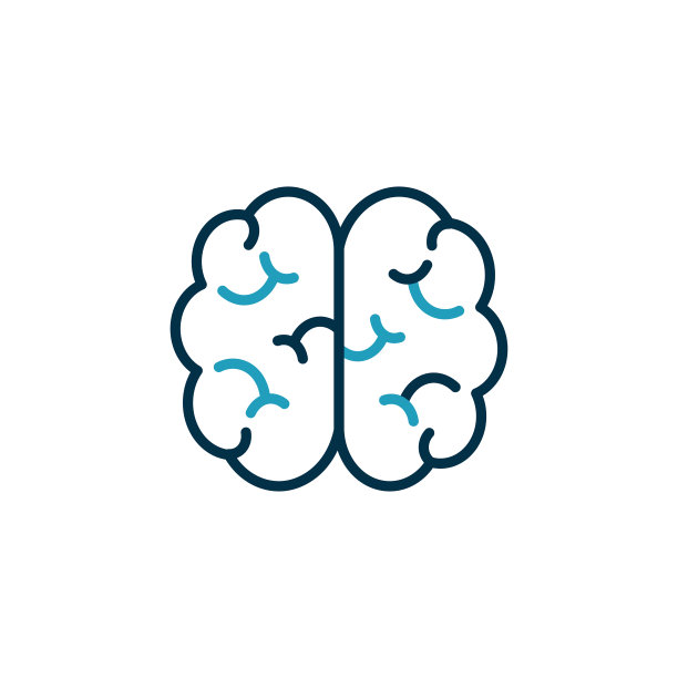 脑图标与可编辑的笔触图片下载