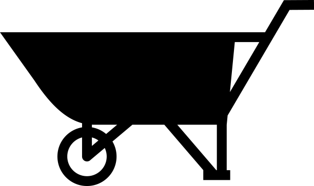黑色独轮车图标图片下载