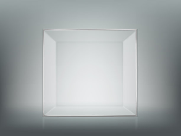 玻璃空立方体模板。向量模型图片下载