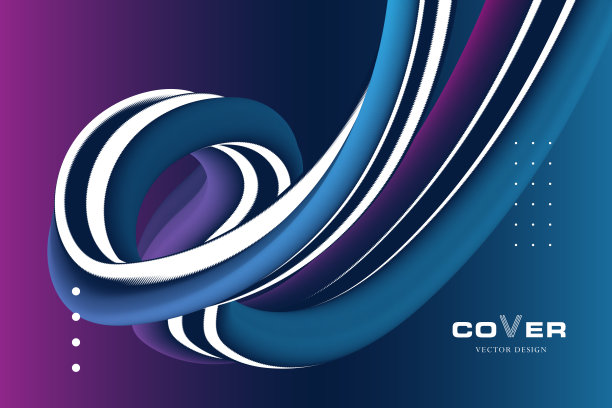 矢量插图:三维彩色抽象扭曲流体形状。图片下载