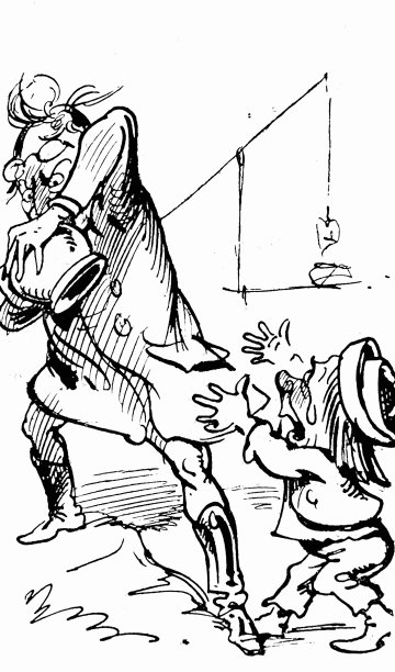 一个戴眼镜的男人从一个哭泣的男孩那里偷硬币，硬币掉出来图片下载