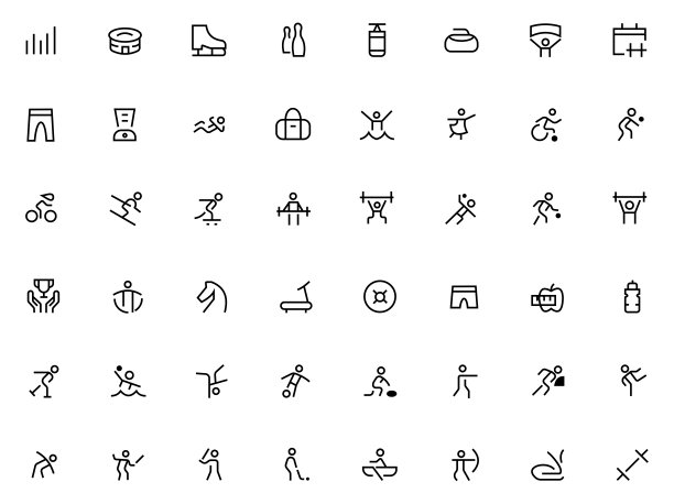 运动和健身图标集。矢量插图。图片下载