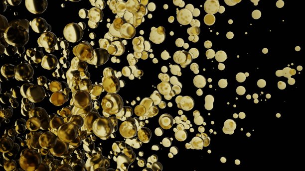 一滴油。亮黄色化妆品油或化妆品精华液滴。新鲜机油液体生态性质。三维渲染图片下载