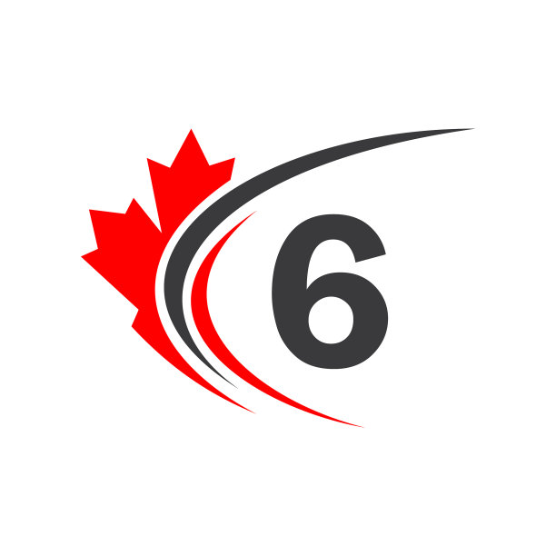 枫叶上字母6 logo设计模板图片下载