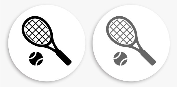 网球黑白圆形图标图片下载