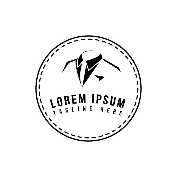 专业男士西装燕尾服标志向量男士服装图形概念图片下载