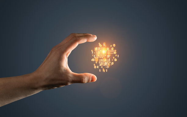 人工智能二进制码符号在手图片下载