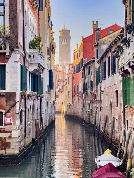 意大利威尼斯，圣卡西亚诺运河的景色图片下载