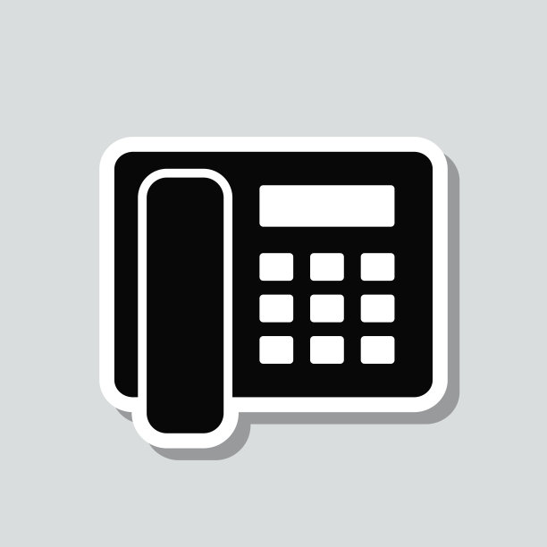 电话。图标贴纸在灰色背景图片下载