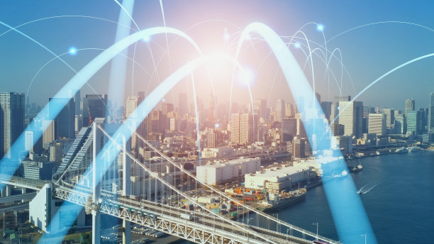 智慧城市和通信网络概念。5克。低功率广域(LPWA)。无线通信。图片下载