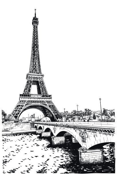 埃菲尔铁塔的矢量图图片下载