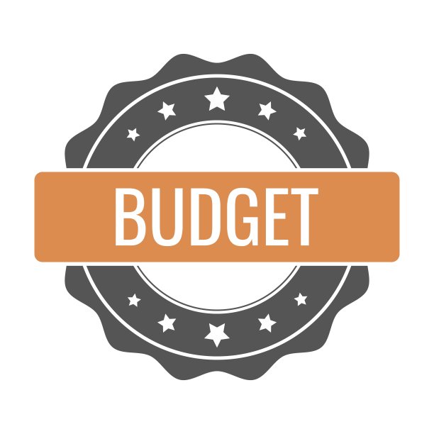 预算章、公章。矢量徽章，图标模板。插图孤立在白色背景上。图片下载
